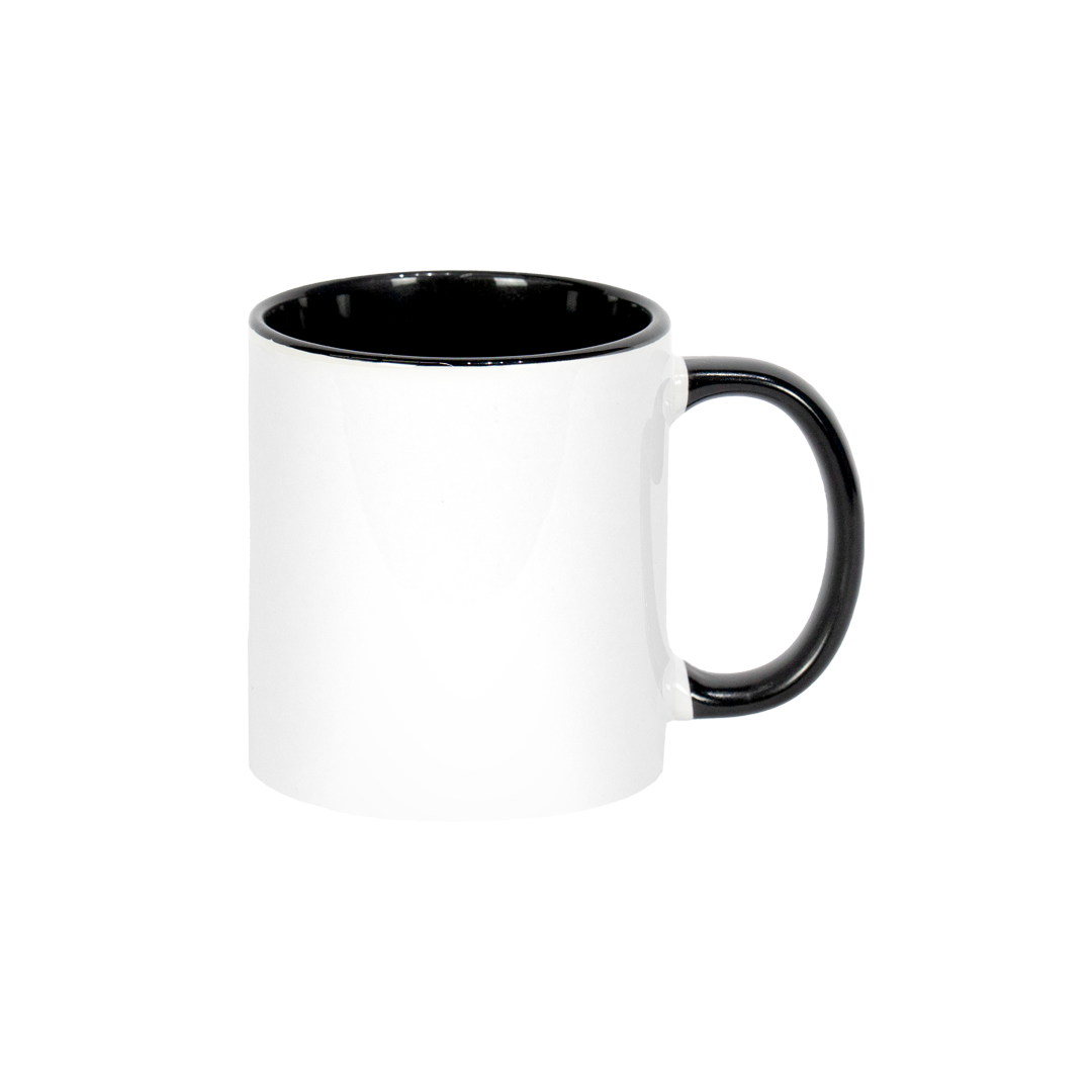Caneca Branca Alça e Interno Preto  325ml