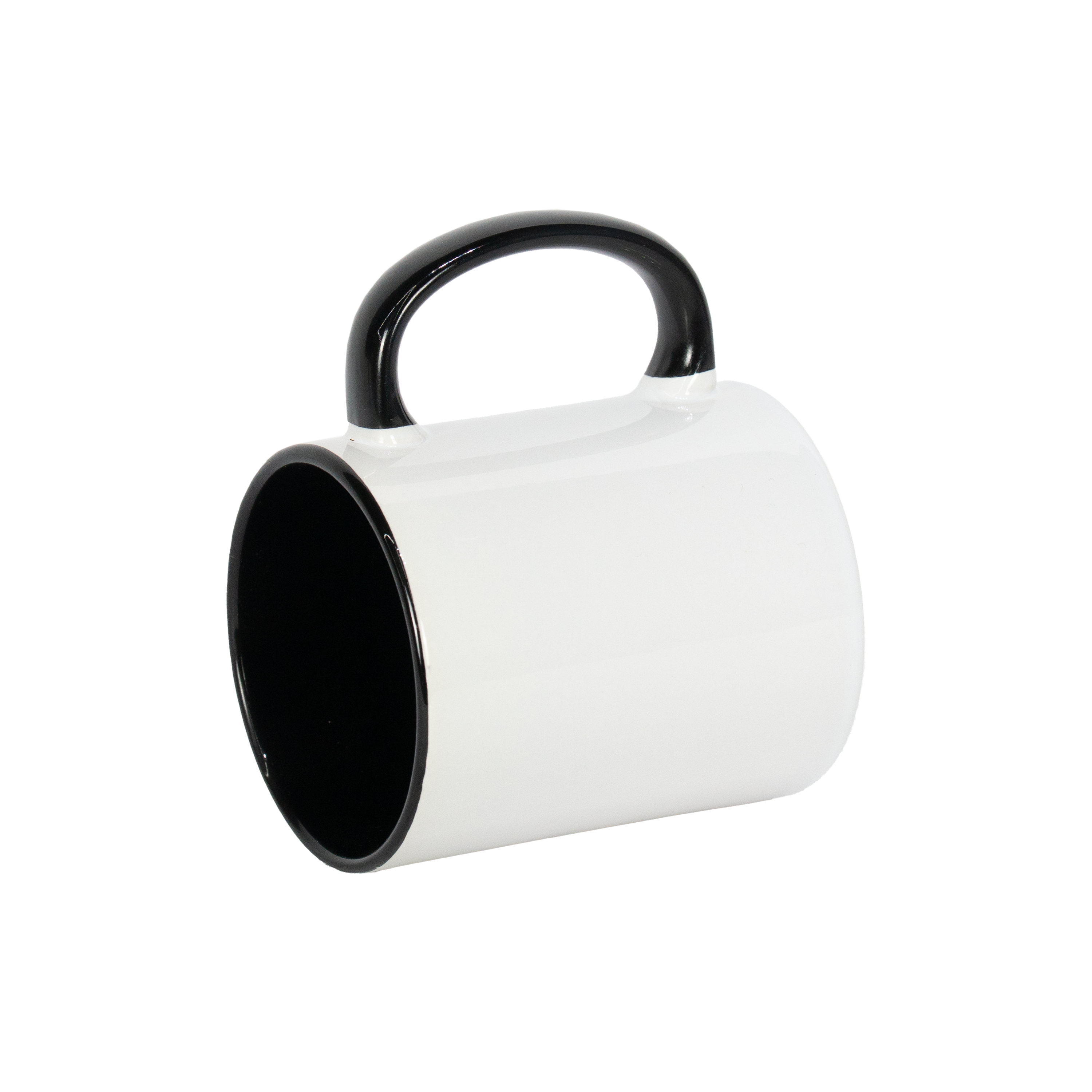 Caneca Branca Alça e Interno Preto  325ml