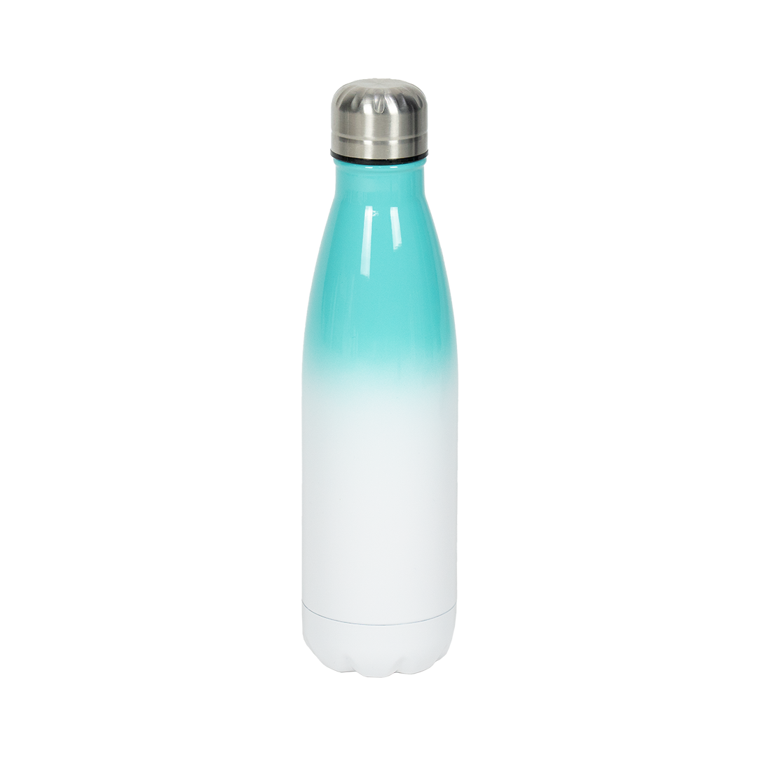 Garrafa Térmica de Aço Inox Estilo Cola Bicolor Verde  500ml – caixa com 25 unidades