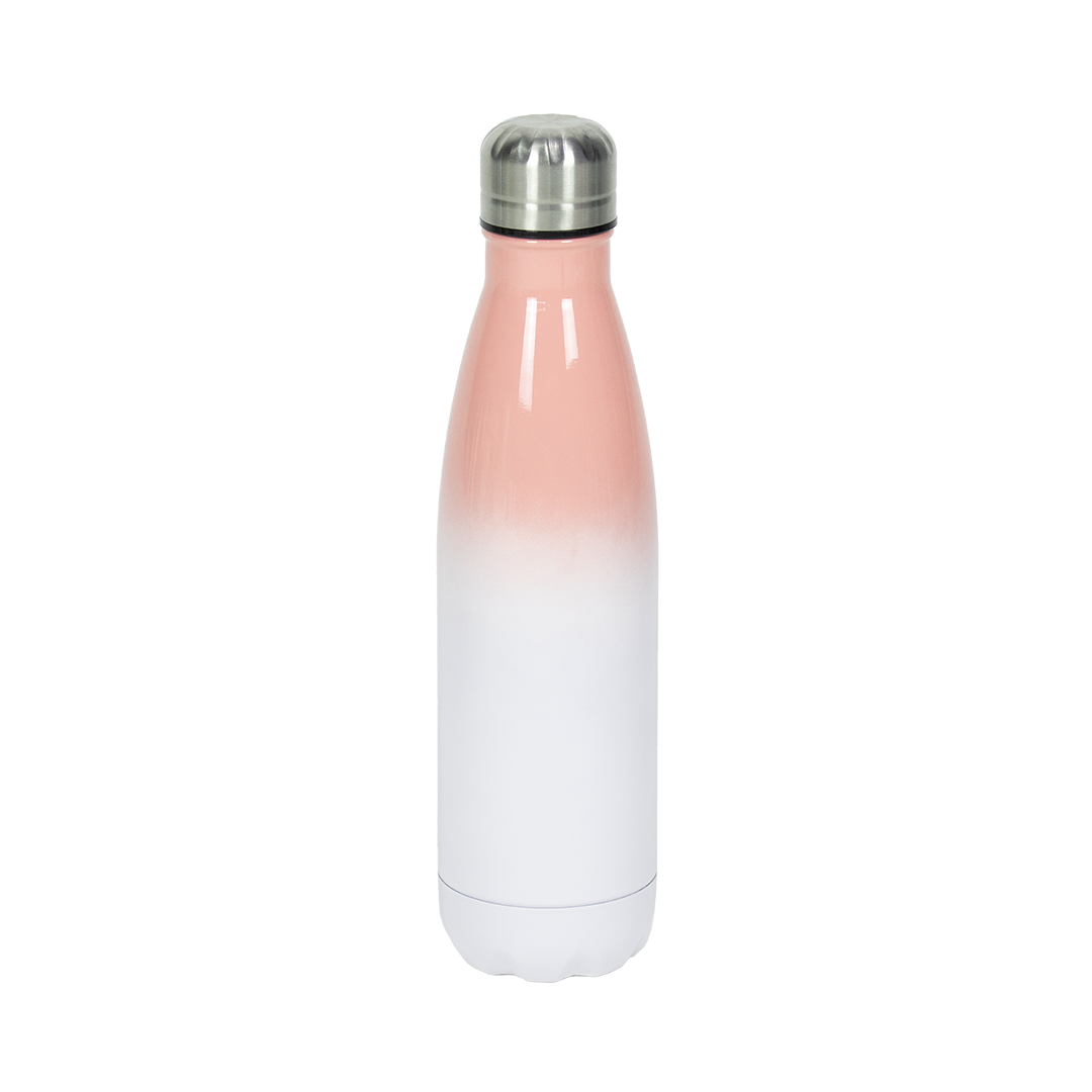 Garrafa Térmica de Aço Inox Estilo Cola Bicolor Laranja  500ml – caixa com 25 unidades