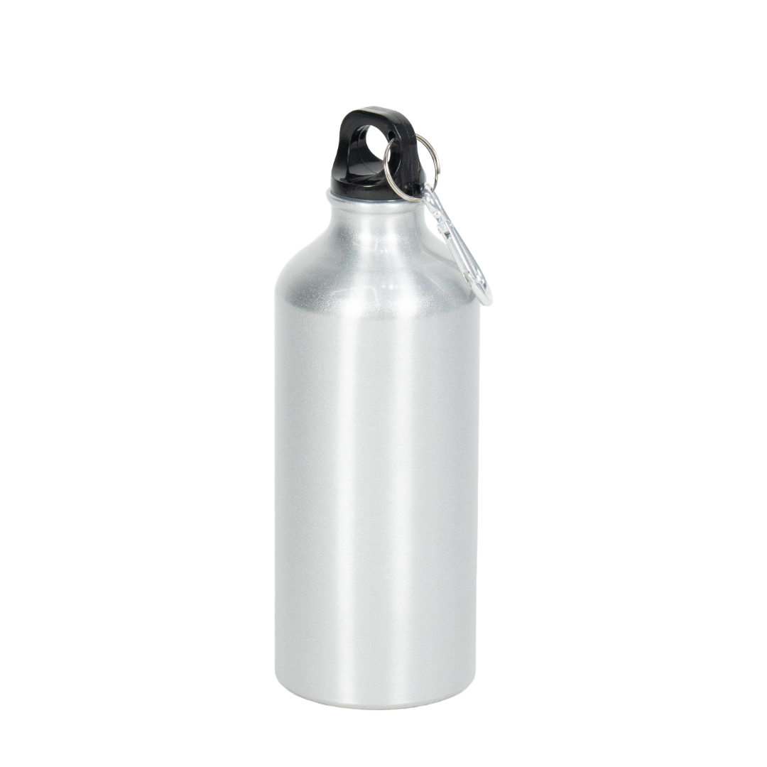 Garrafa de Alumínio Mosquetão Prata  600ml