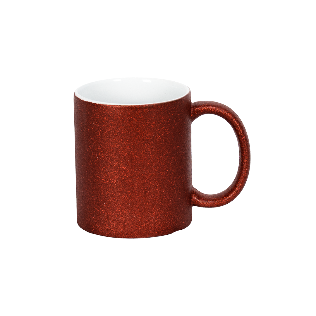 Caneca Interno Branco Glitter Vermelho  325ml