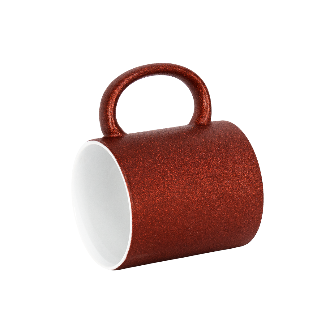 Caneca Interno Branco Glitter Vermelho  325ml