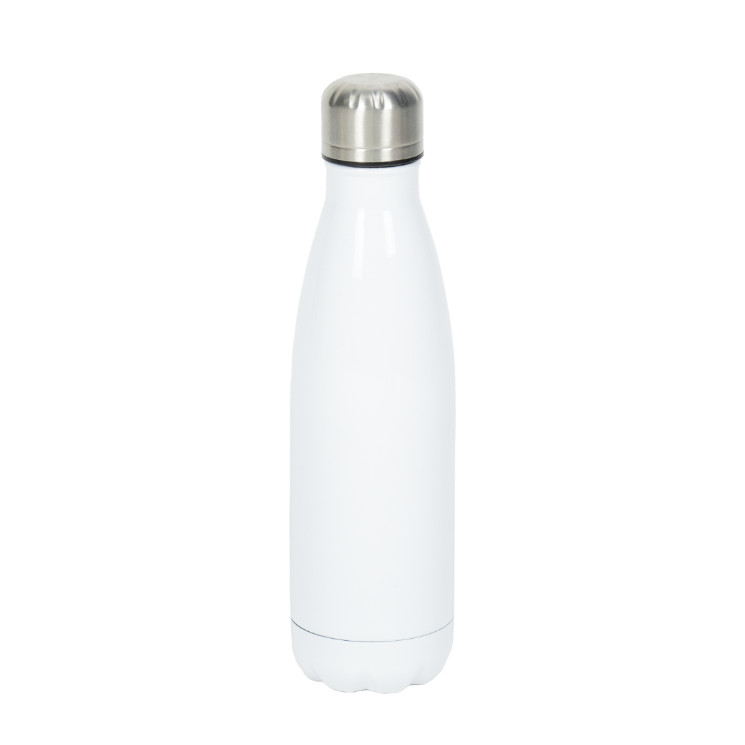 Garrafa Térmica de Aço Inox Estilo Cola Branco 500ml – caixa com 10 unidades