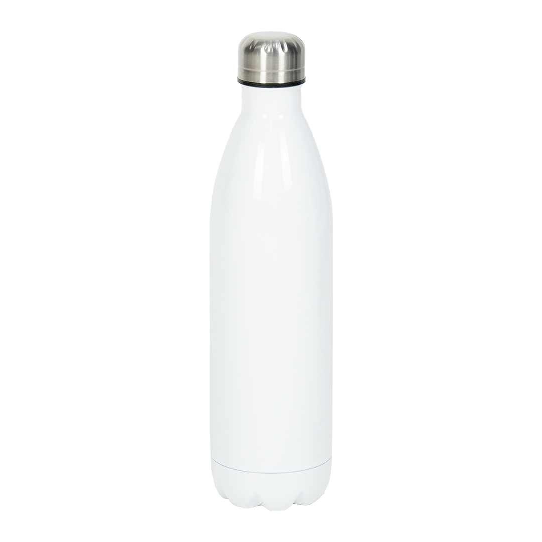 Garrafa Térmica de Aço Inox Estilo Cola Branco 750ml - caixa com 10 unidades