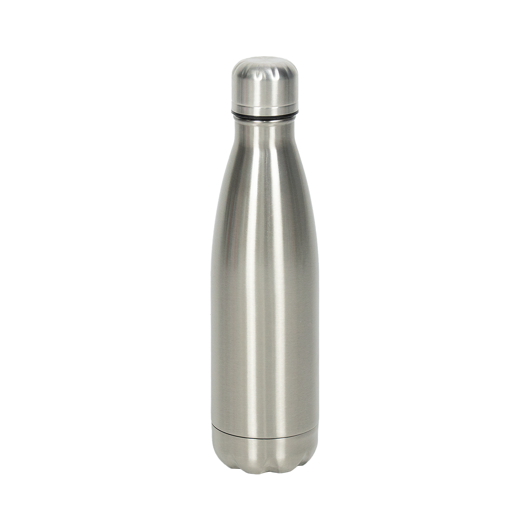 Garrafa Térmica de Aço Inox Estilo Cola Prata  500ml – caixa com 10 unidades