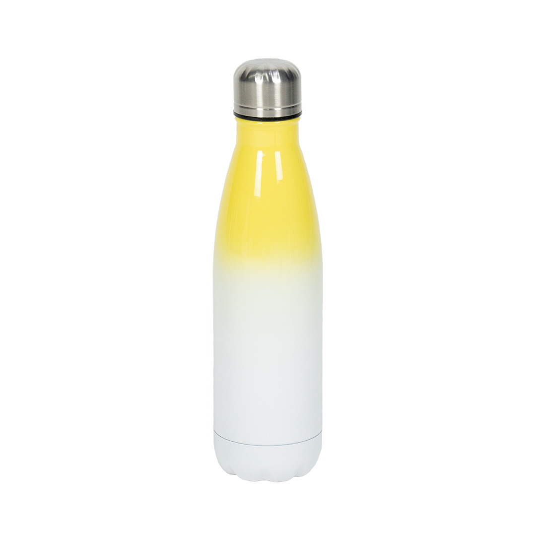 Garrafa Térmica de Aço Inox Estilo Cola Bicolor Amarelo  500ml