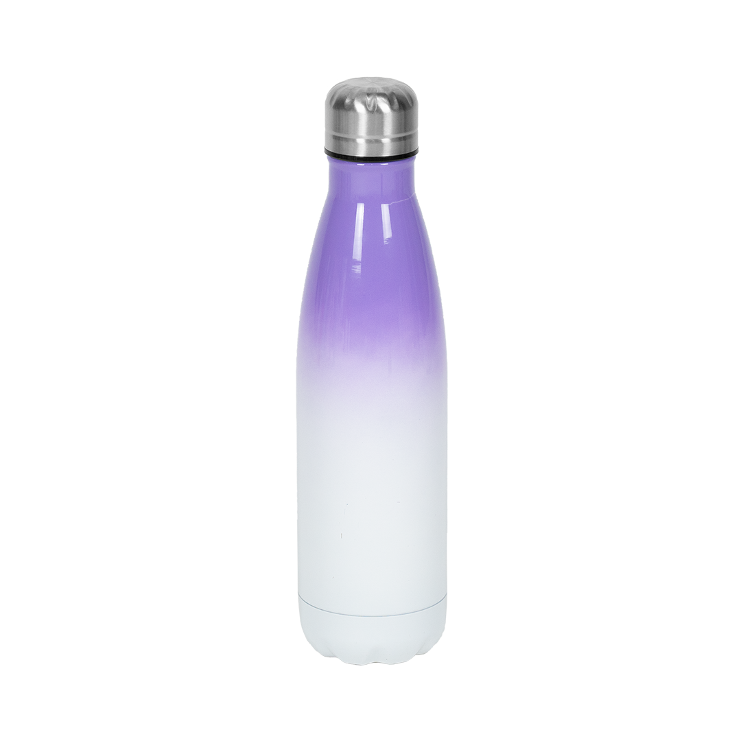 Garrafa Térmica de Aço Inox Estilo Cola Bicolor Lilás  500ml – caixa com 10 unidades
