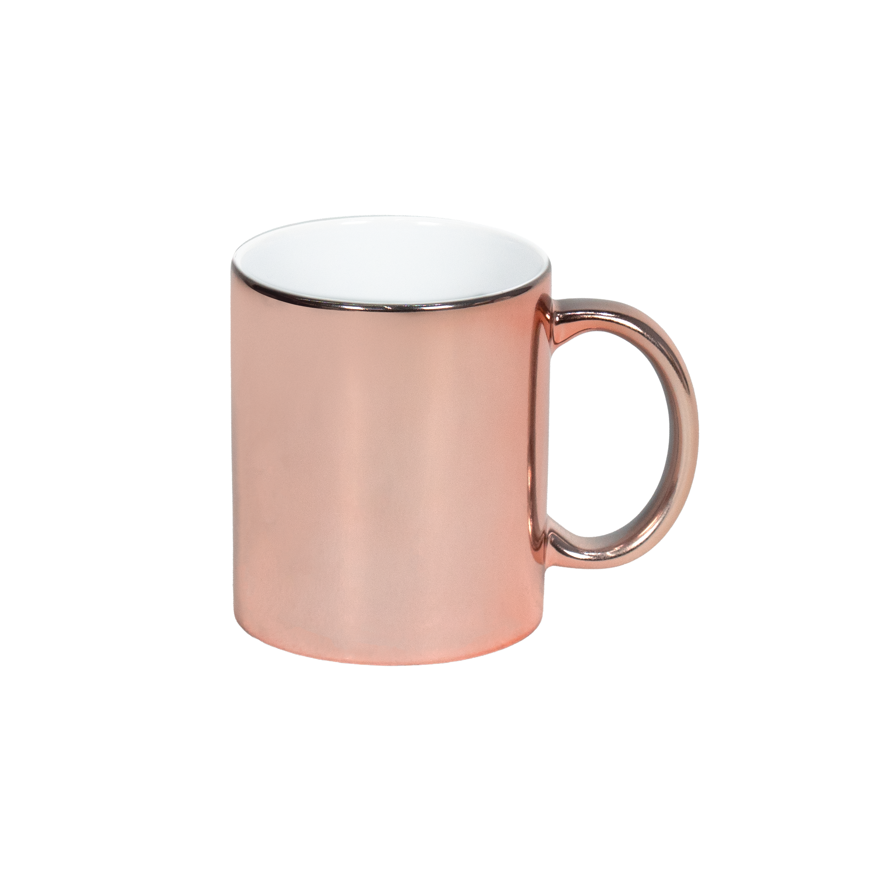 Caneca Interno Branco Cromada Rosê Gold  325ml