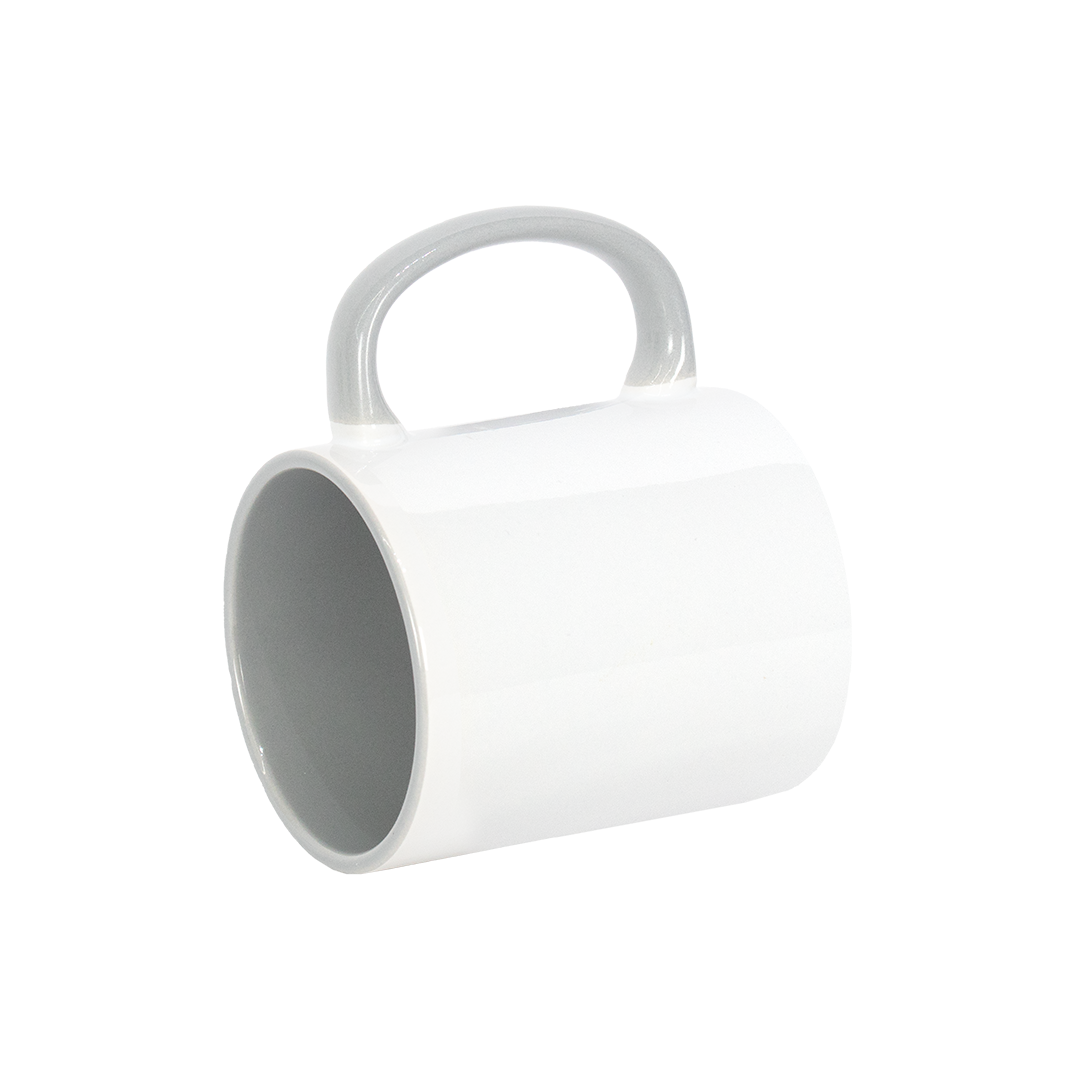 Caneca Branca Alça e Interno Cinza  325ml
