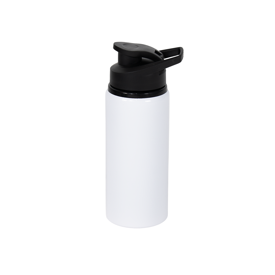 Garrafa de Alumínio Tampa Flip Branca 600ml
