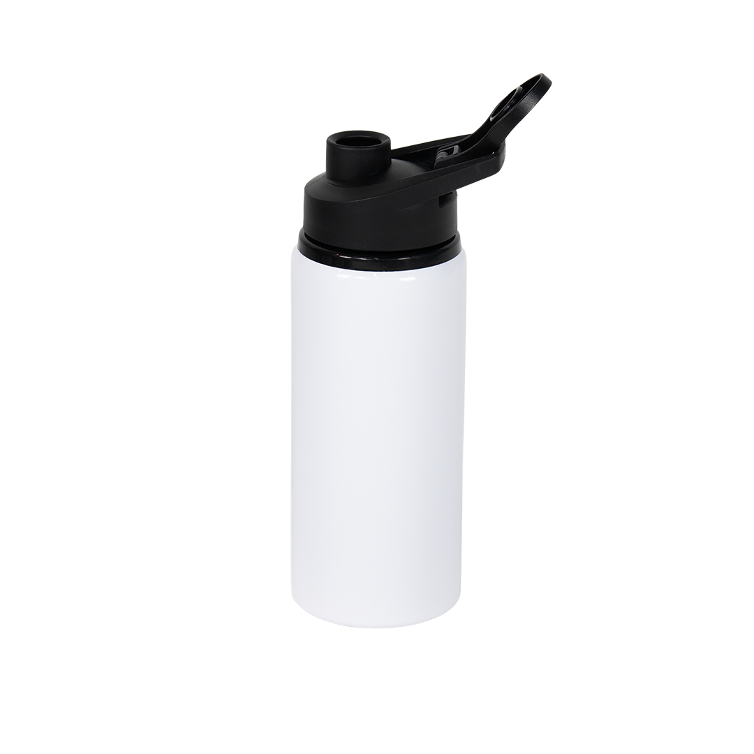 Garrafa de Alumínio Tampa Flip Branca 600ml