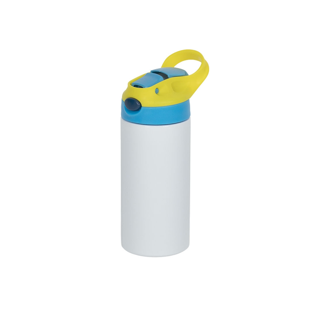 INDISPONÍVEL - Garrafa Térmica Kids Tampa Amarelo e Azul Claro 350ml - caixa 10 unidades