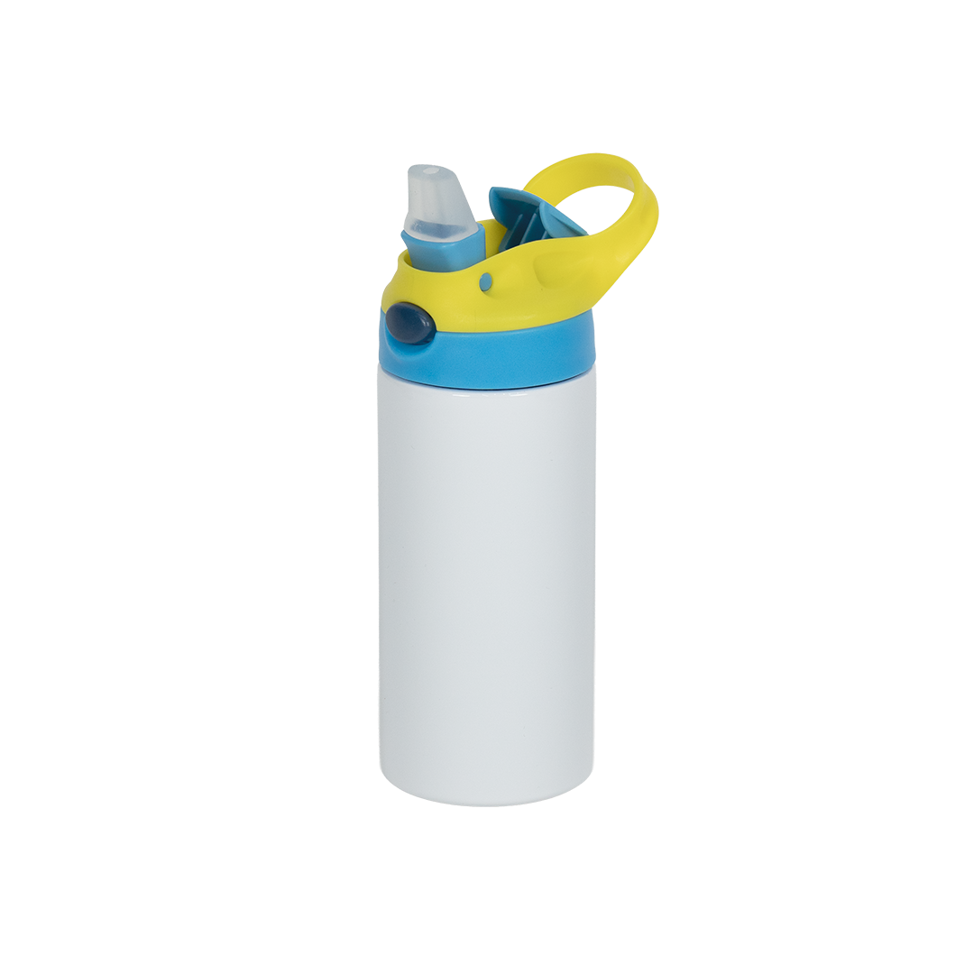 INDISPONÍVEL - Garrafa Térmica Kids Tampa Amarelo e Azul Claro 350ml - caixa 10 unidades