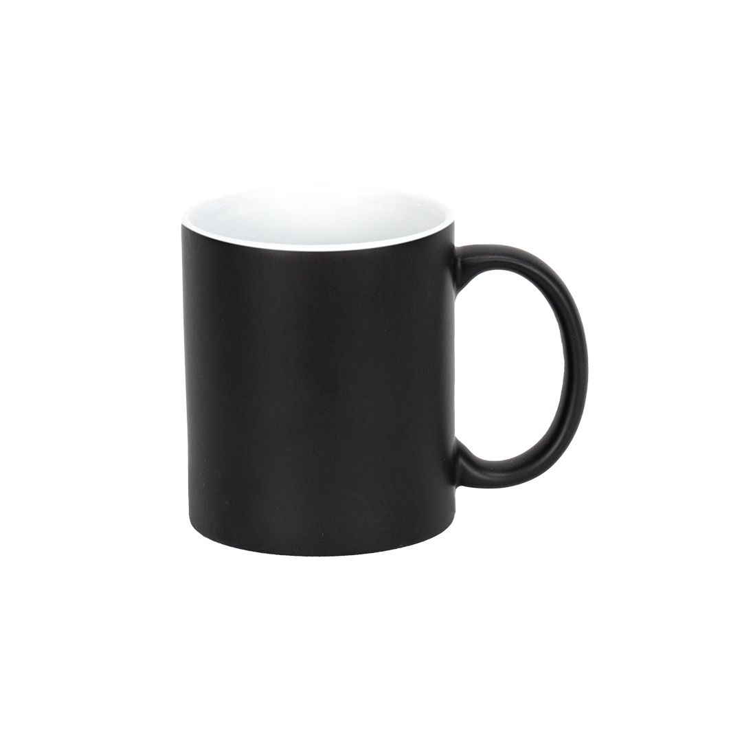 Caneca Mágica Interno Branco Preto Fosco  325ml