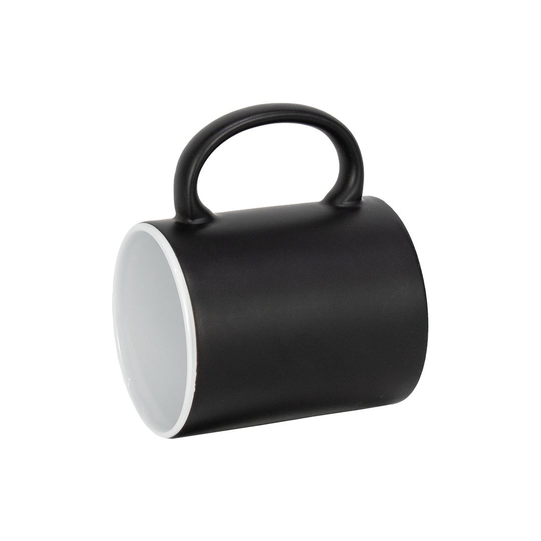 Caneca Mágica Interno Branco Preto Fosco  325ml