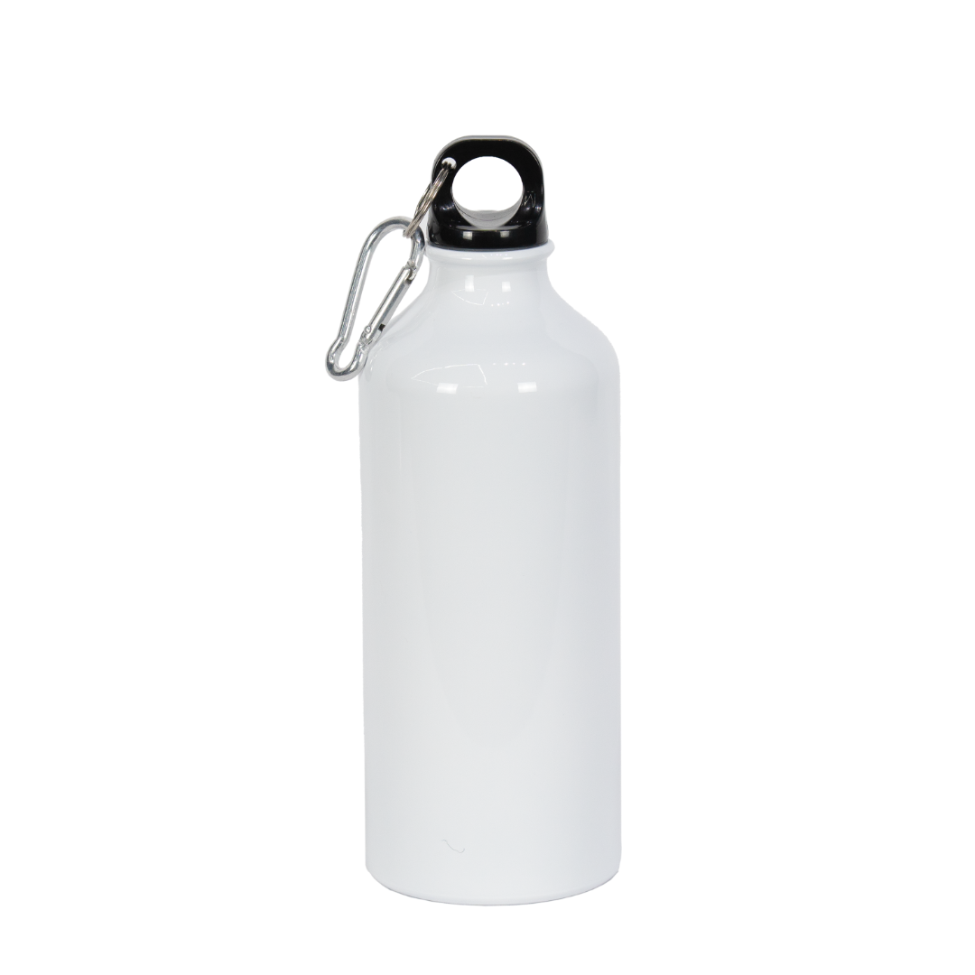Garrafa de Alumínio Tampa Mosquetão Branca  600ml