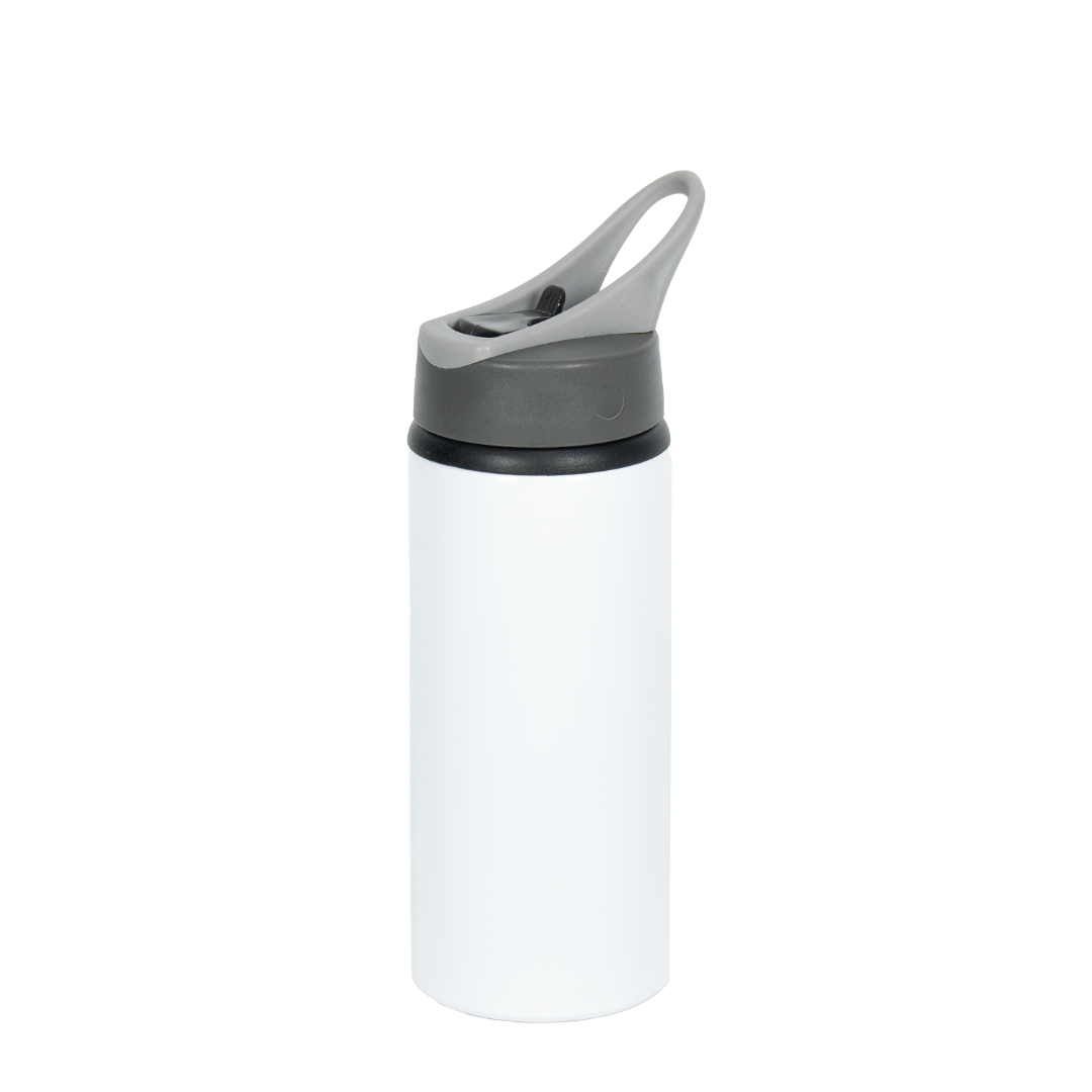 INDISPONÍVEL - Garrafa de Alumínio Tampa com Alça Branca  600ml - caixa com 25 unidades