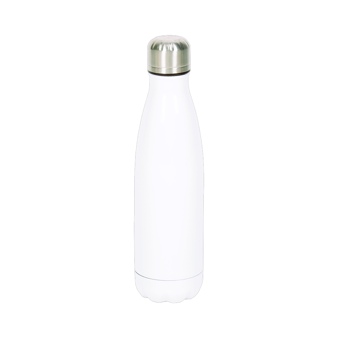 Garrafa Térmica de Aço Inox Estilo Cola Branco Fosco  500ml – caixa com 10 unidades