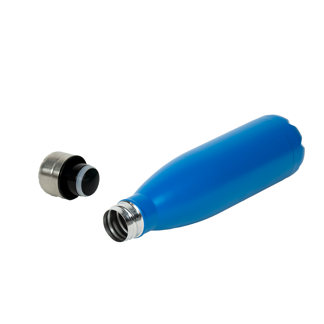 Garrafa Térmica de Aço Inox Estilo Cola Azul Fosco  500ml
