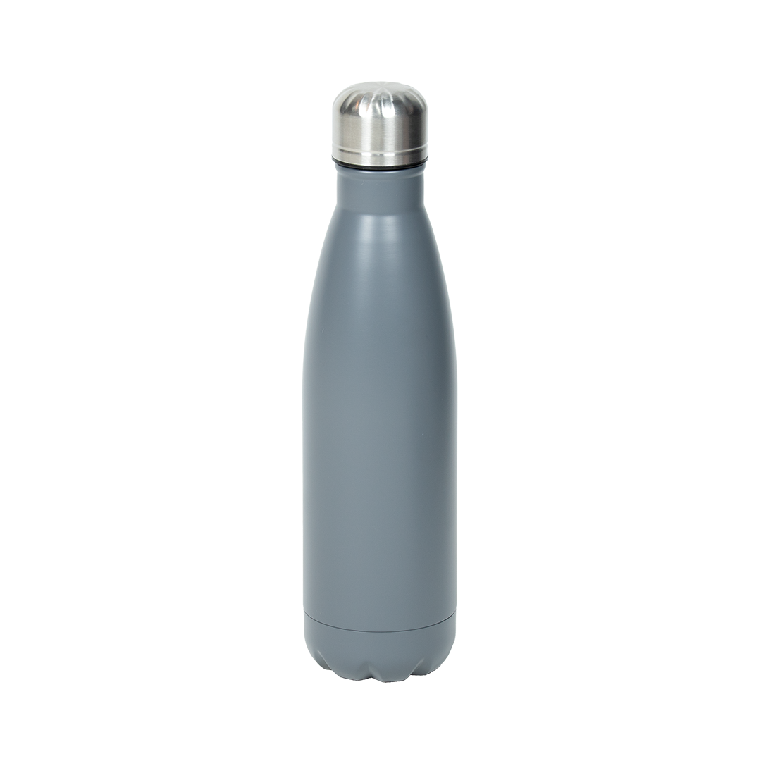 Garrafa Térmica de Aço Inox Estilo Cola Cinza Fosco  500ml – caixa com 10 unidades