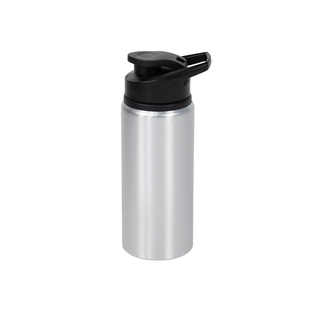 Garrafa de Alumínio Tampa Flip Prata 600ml