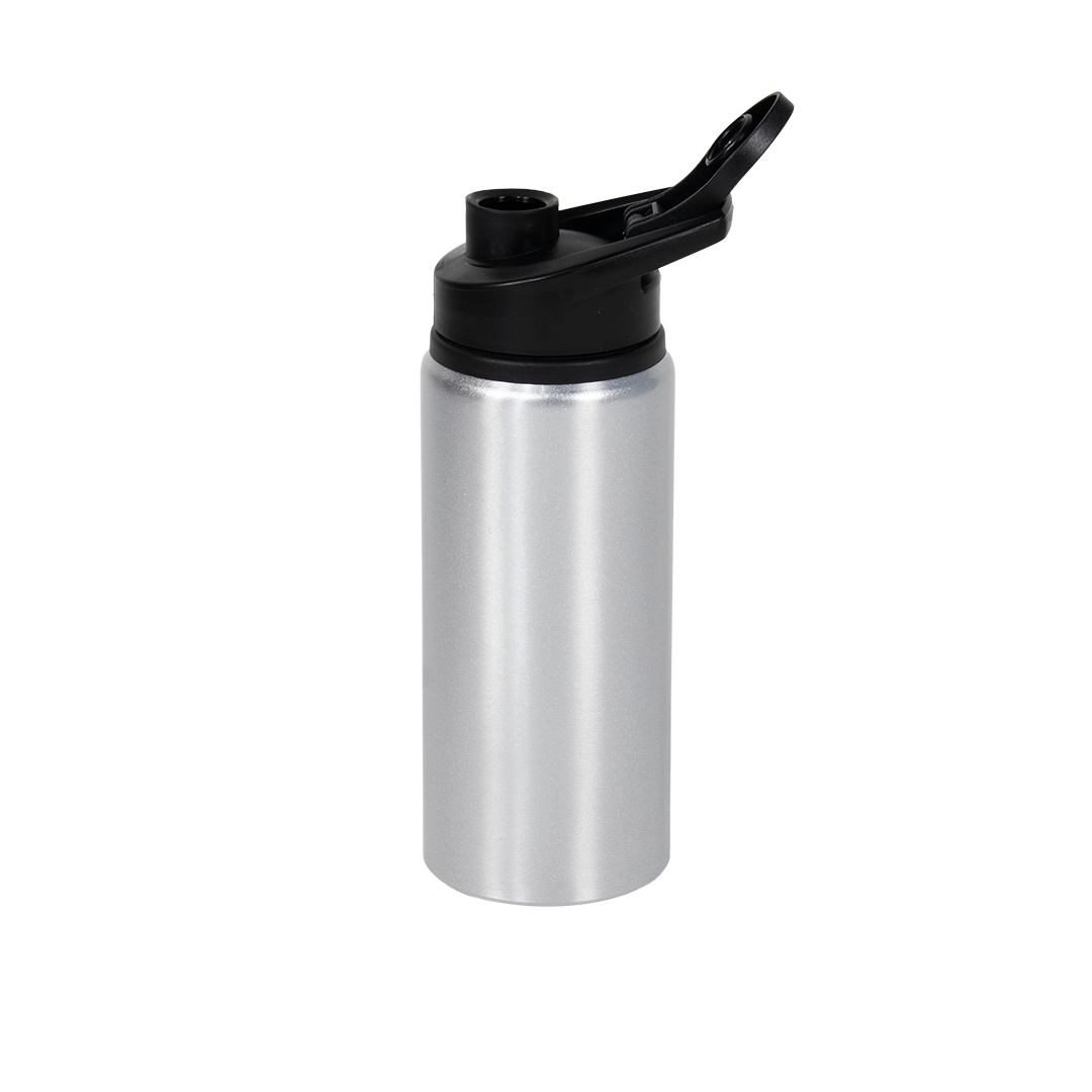 Garrafa de Alumínio Tampa Flip Prata 600ml