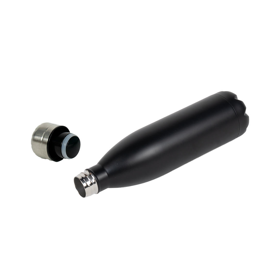 Garrafa Térmica de Aço Inox Estilo Cola Preto Fosco 750ml - caixa com 10 unidades