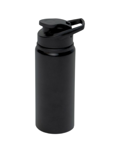 Garrafa de Alumínio Tampa Flip Preto Fosco 600ml