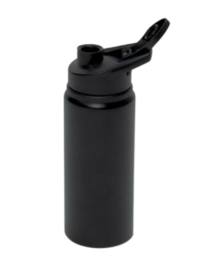 Garrafa de Alumínio Tampa Flip Preto Fosco 600ml