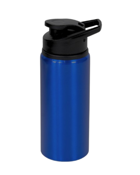 Garrafa de Alumínio Tampa Flip Azul Fosco 600ml