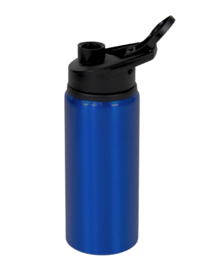 Garrafa de Alumínio Tampa Flip Azul Fosco 600ml